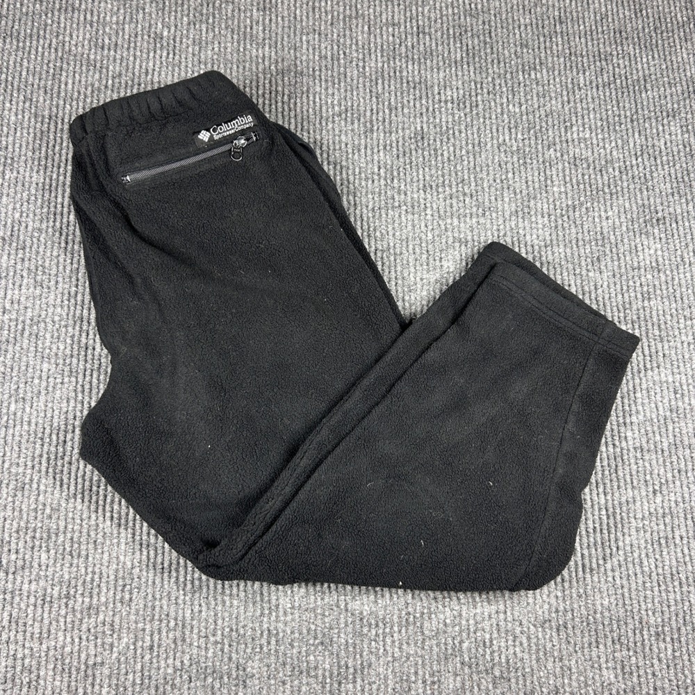 Columbia Sportswear Sweatpants Women M Black Fleece Elastic Waist Vintage